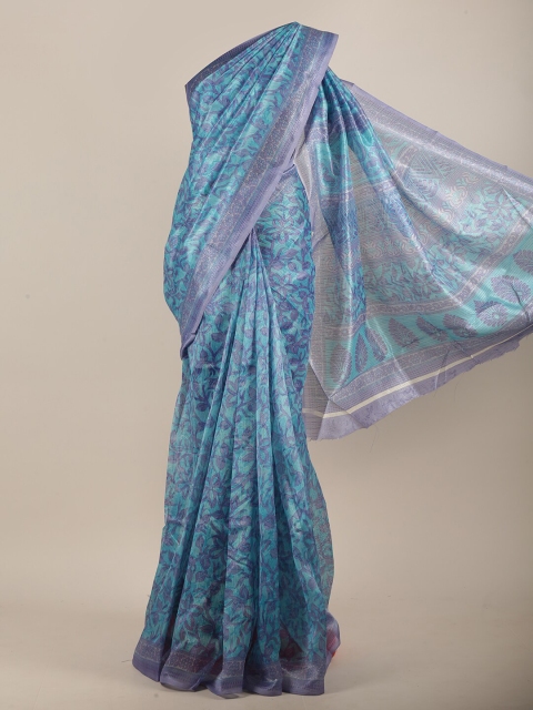 

Pothys Blue & Purple Floral Printed Saree