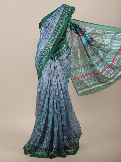 

Pothys Blue & Green Kalamkari Printed Saree