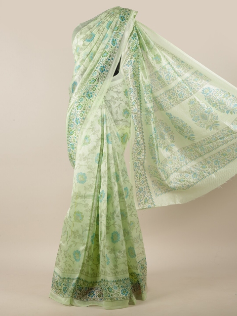 

Pothys Green & Blue Cotton Blend Saree