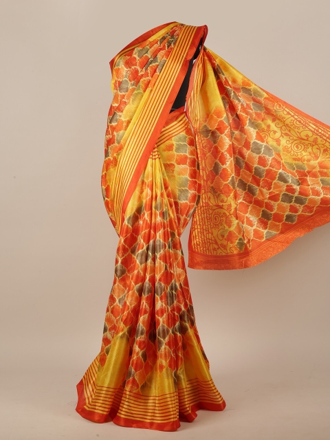 

Pothys Orange & Grey Cotton Blend Saree