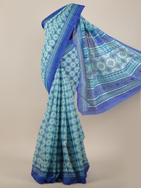 

Pothys Blue & Black Cotton Blend Saree