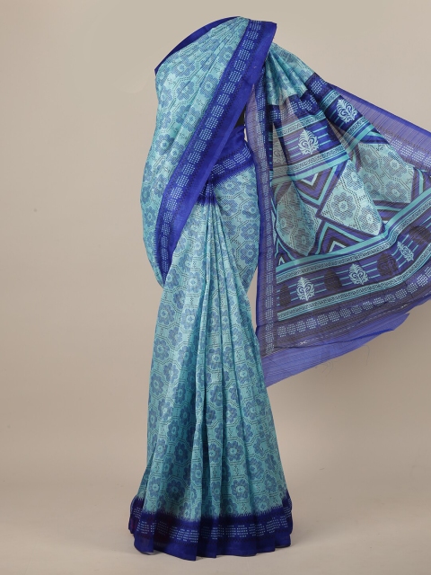 

Pothys Blue Cotton Blend Saree