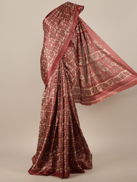 

Pothys Women Rust Printed Cotton Blend Saree