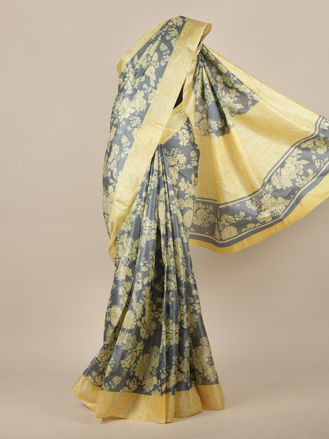 

Pothys Women Grey Printed Cotton Blend Saree