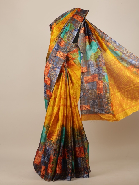 

Pothys Women Multicolored Printed Cotton Blend Saree, Multi