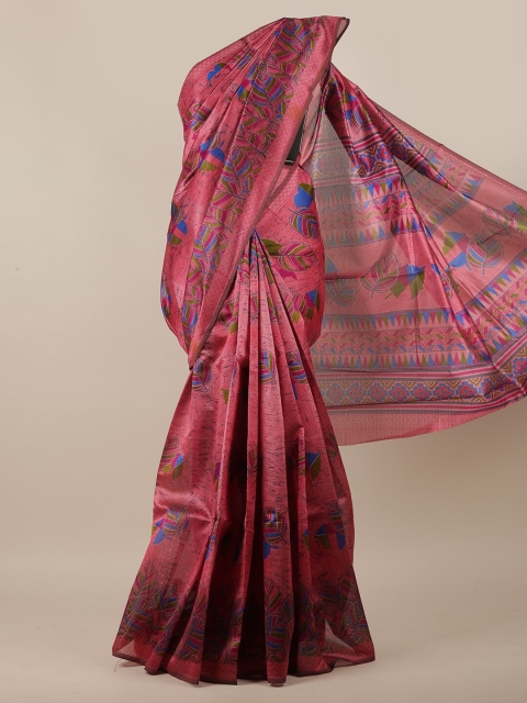 

Pothys Women Pink Printed Cotton Blend Saree
