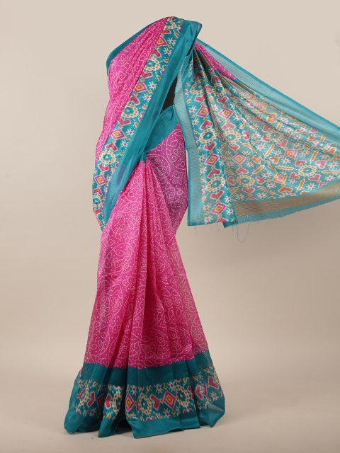 

Pothys Women Pink Printed Cotton Blend Saree