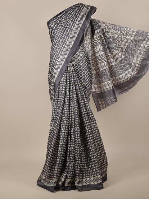 

Pothys Women Grey Printed Cotton Blend Saree