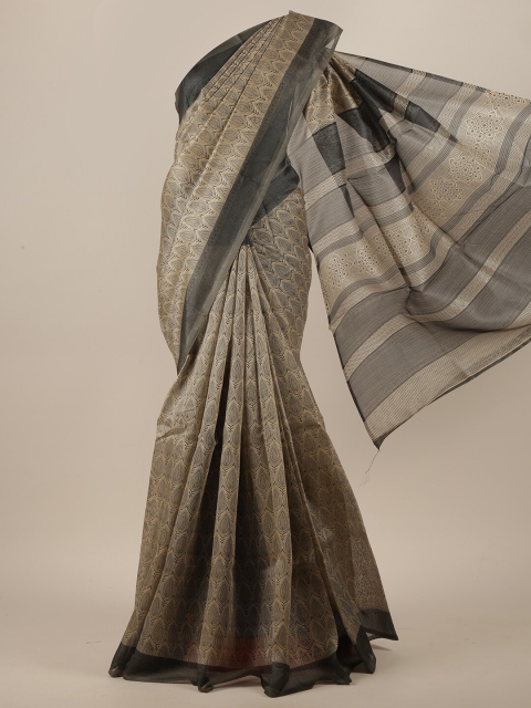 

Pothys Women Grey Printed Cotton Blend Saree