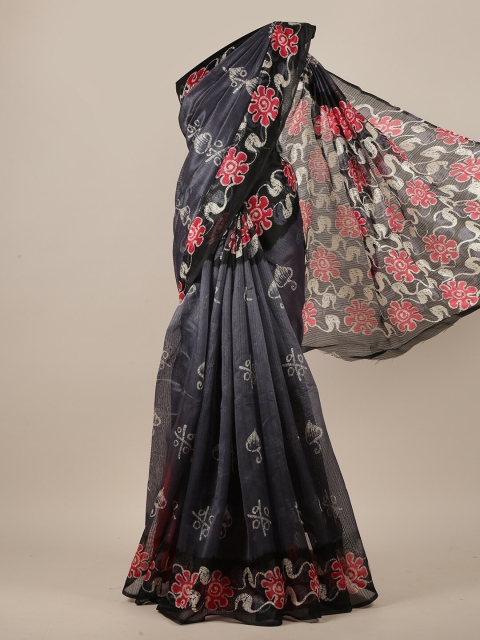 

Pothys Women Grey Printed Cotton Blend Saree