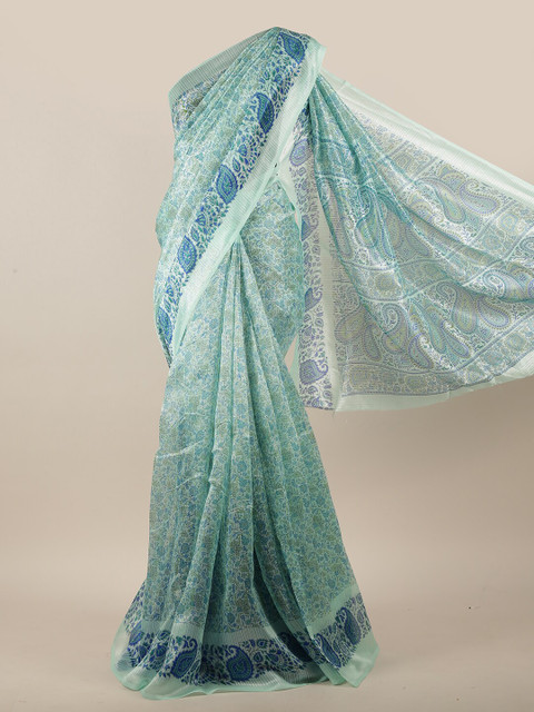 

Pothys Blue & Green Paisley Saree