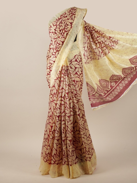 

Pothys Maroon & Yellow Saree