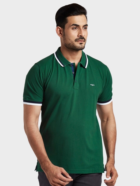 

ColorPlus Men Green Polo Collar T-shirt