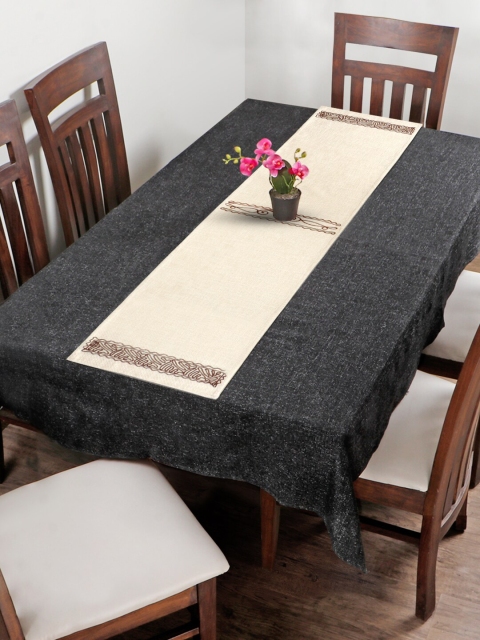 

HomeStorie Beige Embroidered 4 Seater Runner