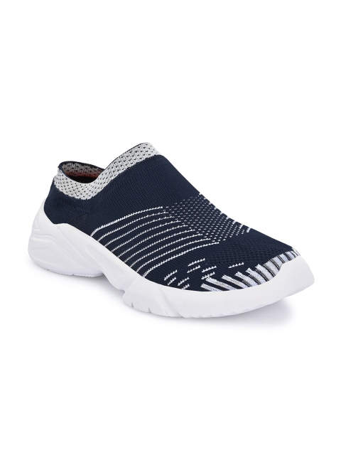 

AfroJack Men Blue Striped Regular Slip-On Sneakers