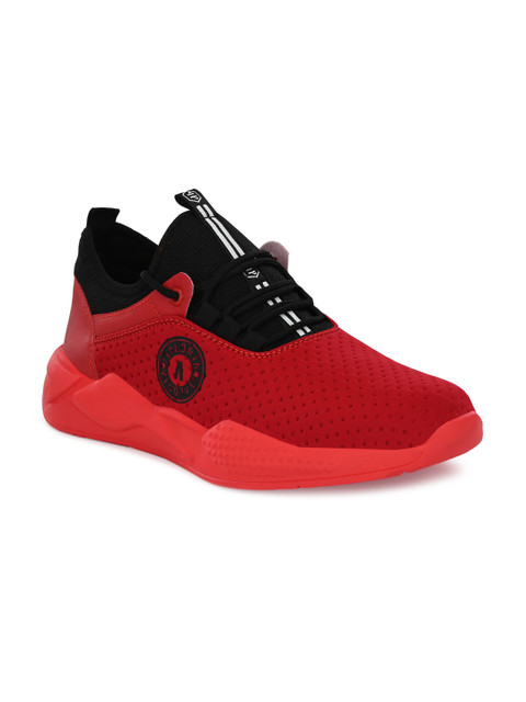 

AfroJack Men Red Colourblocked Sneakers