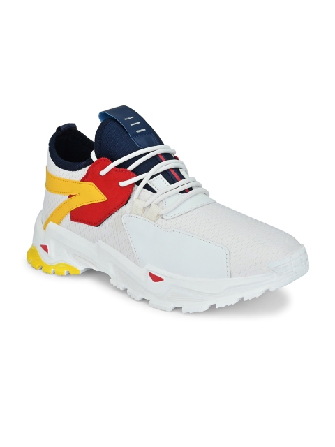 

AfroJack Men White & Red Colourblocked Sneakers