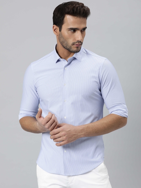 

RARE RABBIT Men Blue Slim Fit Opaque Striped Casual Shirt