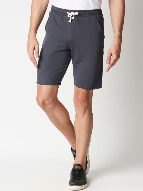 

Bewakoof Men Blue Raw Edge Regular Shorts