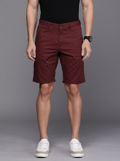 

Louis Philippe Sport Men Coffee Brown Printed Slim Fit Regular Shorts