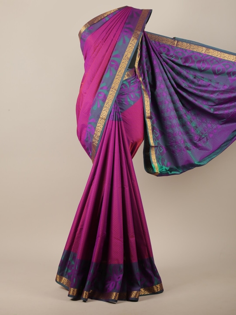 

Pothys Violet & Magenta Woven Design Art Silk Saree