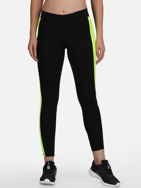 

NEU LOOK FASHION Women Black & Neon Printed Gym Tights
