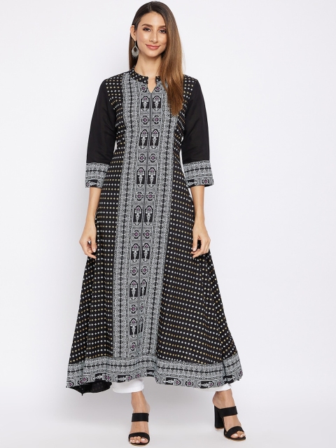 

Prakhya Women Black & Grey Ethnic Motifs Printed Anarkali Kurta