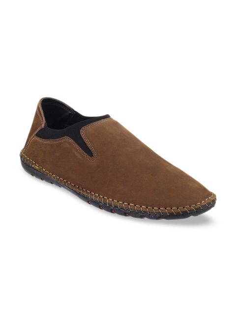 

Metro Men Green Shade Solid Slip-On Sneakers, Brown