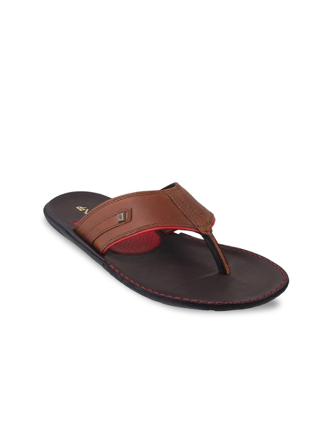 

Metro Men Tan Brown & Red Leather Comfort Sandals