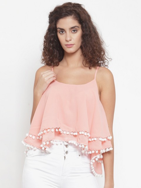 

Purple State Pink Georgette Regular Top