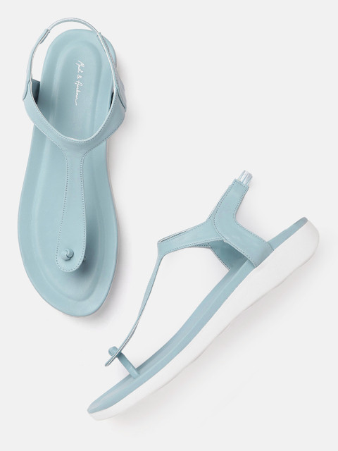

Mast & Harbour Women Blue Solid T-Strap Flats