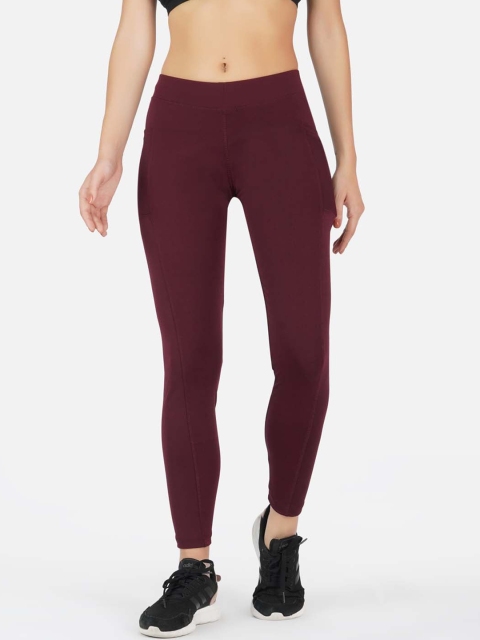 

NEU LOOK FASHION Women Maroon Solid Gym Tights