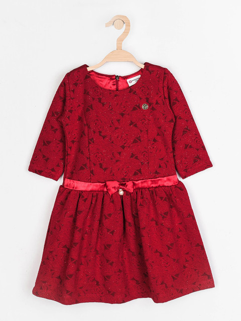 

Peppermint Maroon Floral Dress