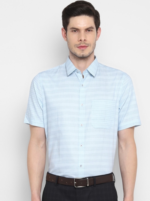 

Turtle Men Blue Horizontal Stripes Opaque Checked Casual Shirt