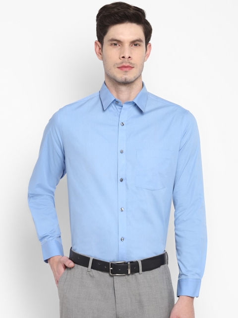 

Turtle Men Blue Opaque Cotton Formal Shirt