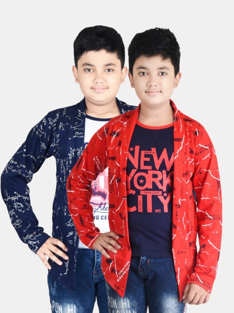 

Fabshio Boys Set of 2 Red Printed T-shirts