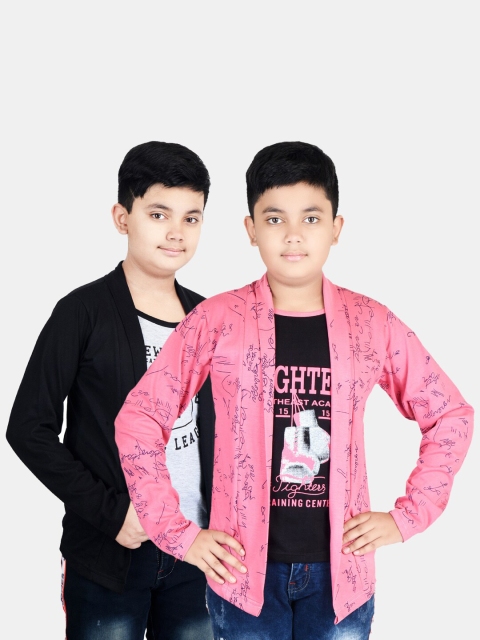 

Fabshio Boys Set Of 2 Printed T-shirts, Pink