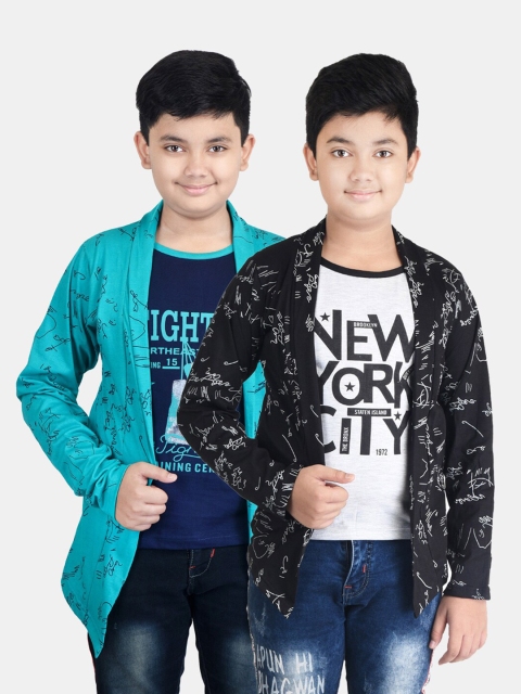 

Fabshio Boys Black & Blue 2 Printed T-shirt