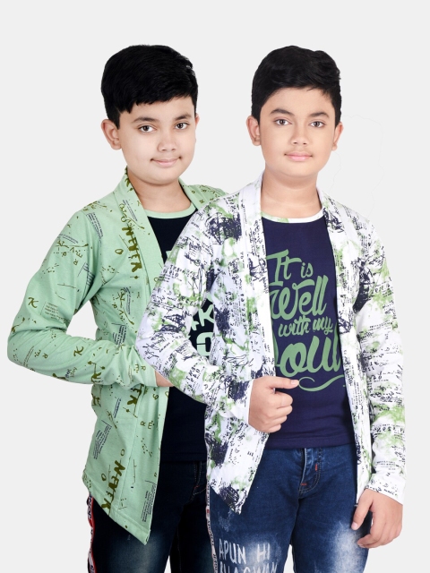 

Fabshio Boys Green & Blue Typography 2 Printed T-shirt