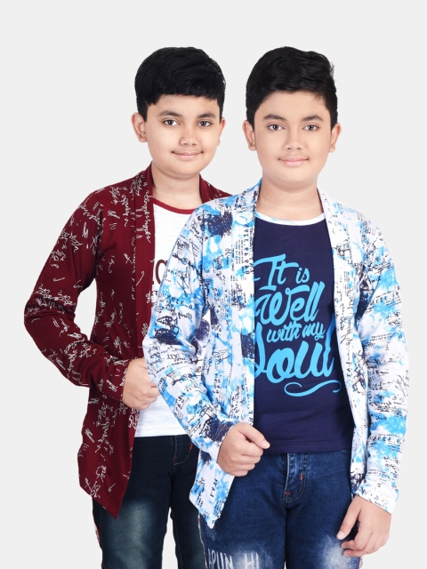 

Fabshio Boys Blue & Blue 2 Printed T-shirt