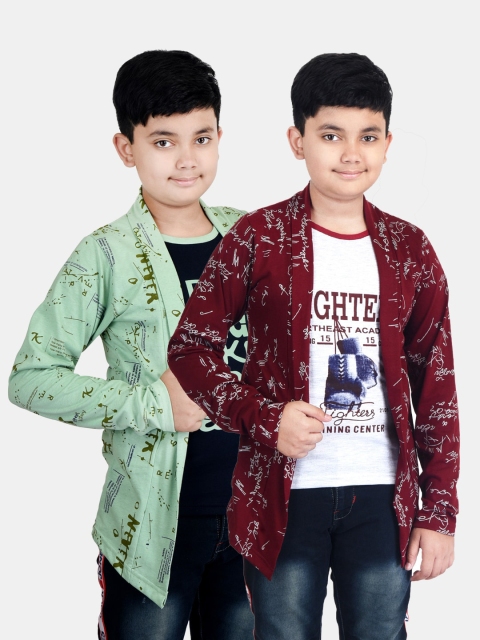 

Fabshio Boys Set Of 2 Printed T-shirts, Maroon