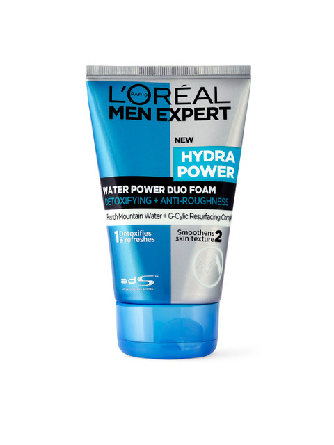 

LOreal Paris Men Hydra Water Power Duo Foam Face Wash Detoxifying + Anti-Roughness 100 g, Blue