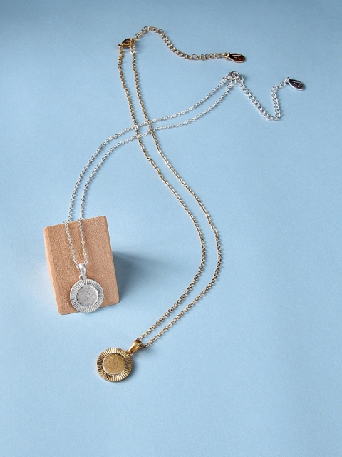 

Accessorize Set of 2 Silver-Toned & Gold-Toned Coin Pendant Chains