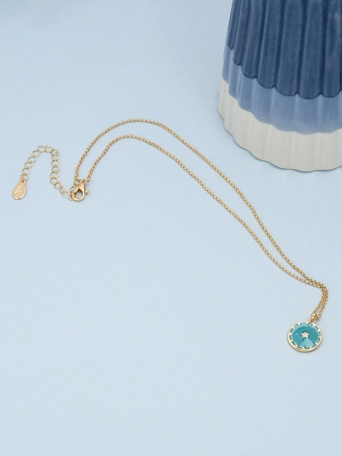 

Accessorize Women Turquoise Blue Enamel Pendant Necklace