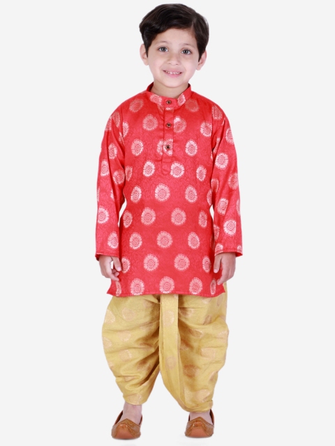 

Superminis Boys Magenta & Beige Kurta with Dhoti Pants