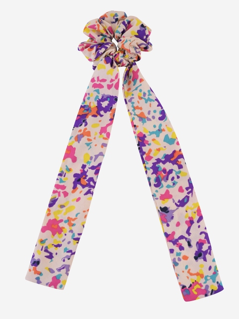 

BuckleUp Women Cream-Coloured & Purple Knot Detail Ponytail Holders