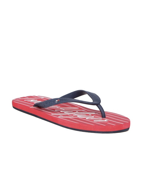 

Tommy Hilfiger Men Navy & Red Printed Flip-Flops, Navy blue