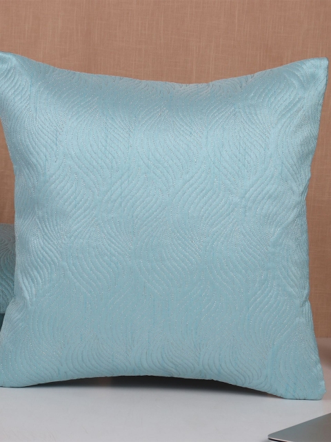 

Molcha Setr Of 5 Blue Quilted Square Cushion Covers