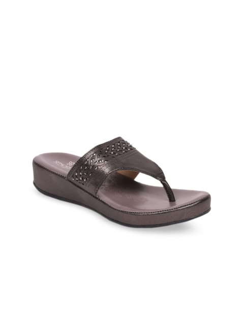 

Liberty Gunmetal-Toned Embellished PU Flatform Sandals With Laser Cuts, Metallic