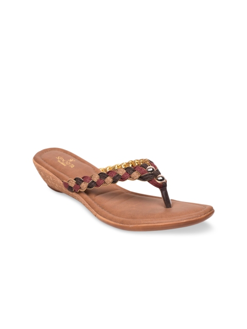

Liberty Women Maroon & Beige Comfort Sandals